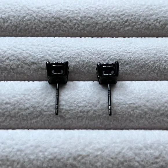 E020Black Moissanite Studs